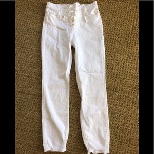 mother white jeans. Size 28. Lace up.